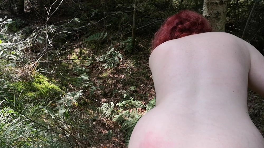 Naked Tits and Ass whipping in woods #28