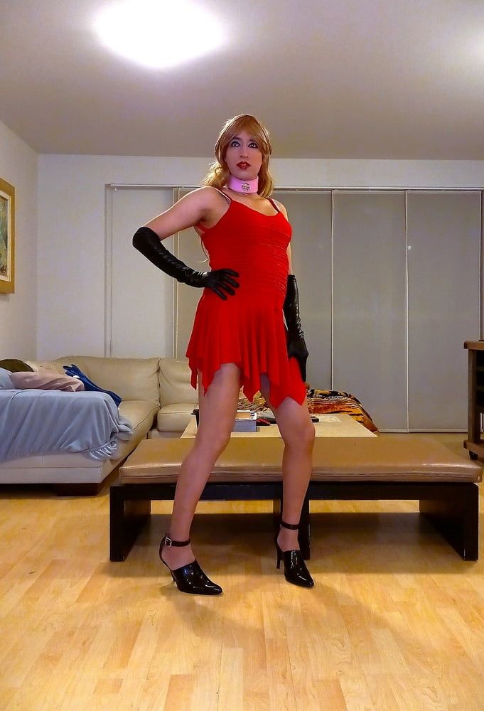 Sissy fagot in red dress #25