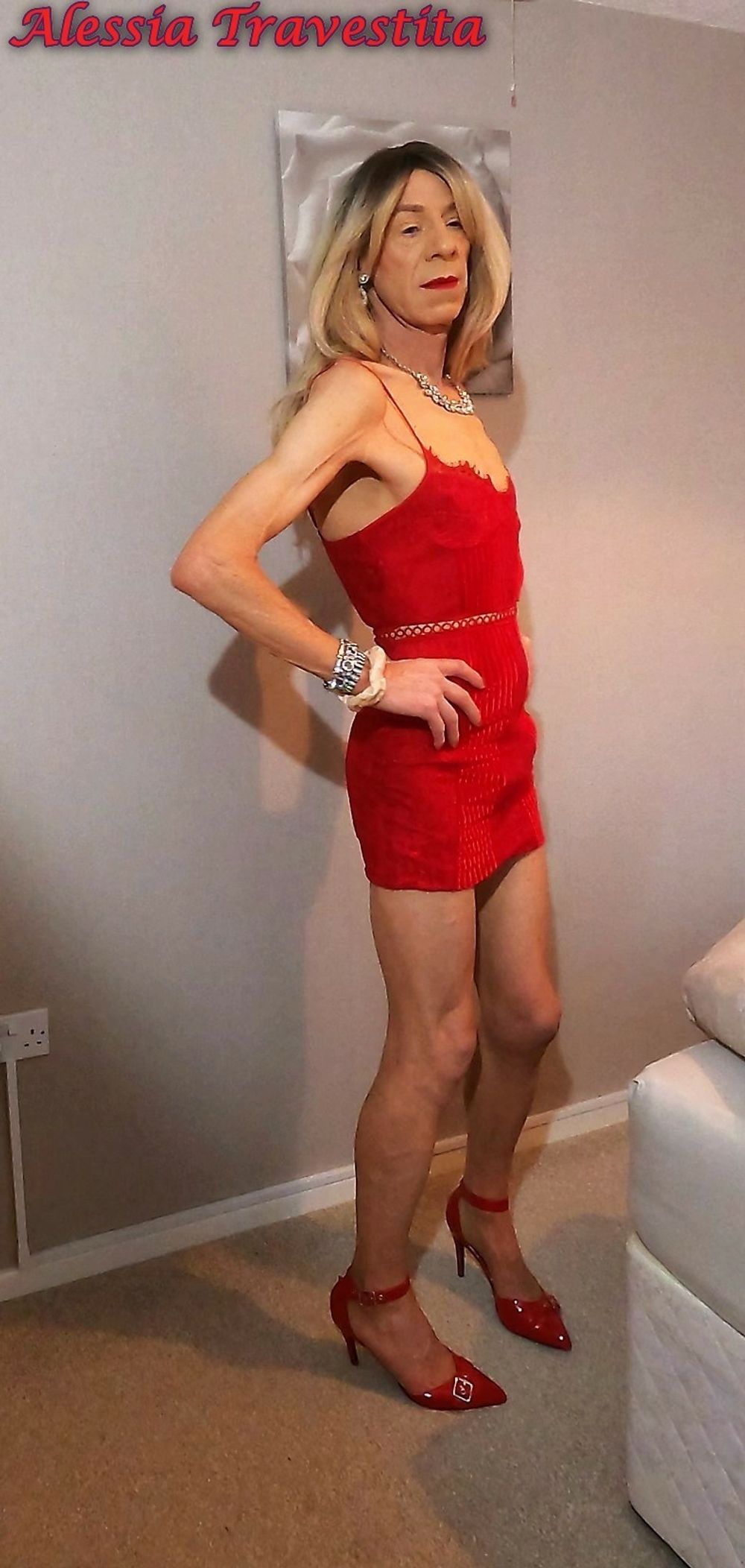 66 Alessia Travestita in Red Velvet Dress #34