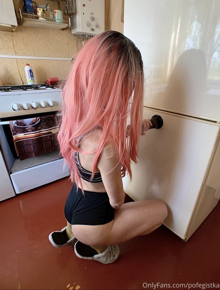 Fucked herself in the kitchen #10
