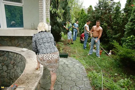 lucky grandmother fucked by   young sons part          