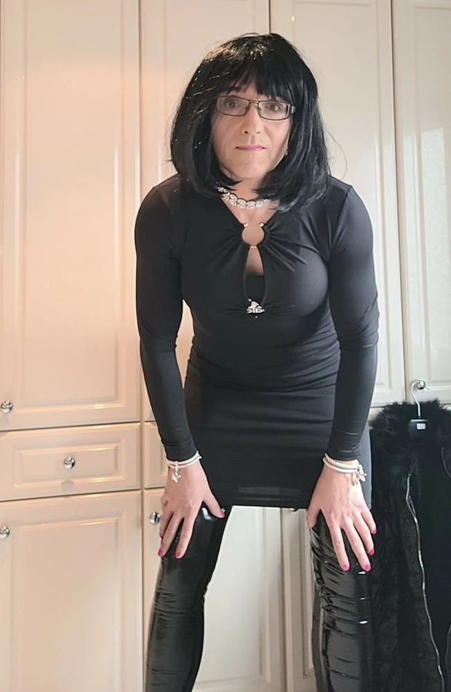 Patent leather jeans and dress - Lack Latex Leder Kleid  #3