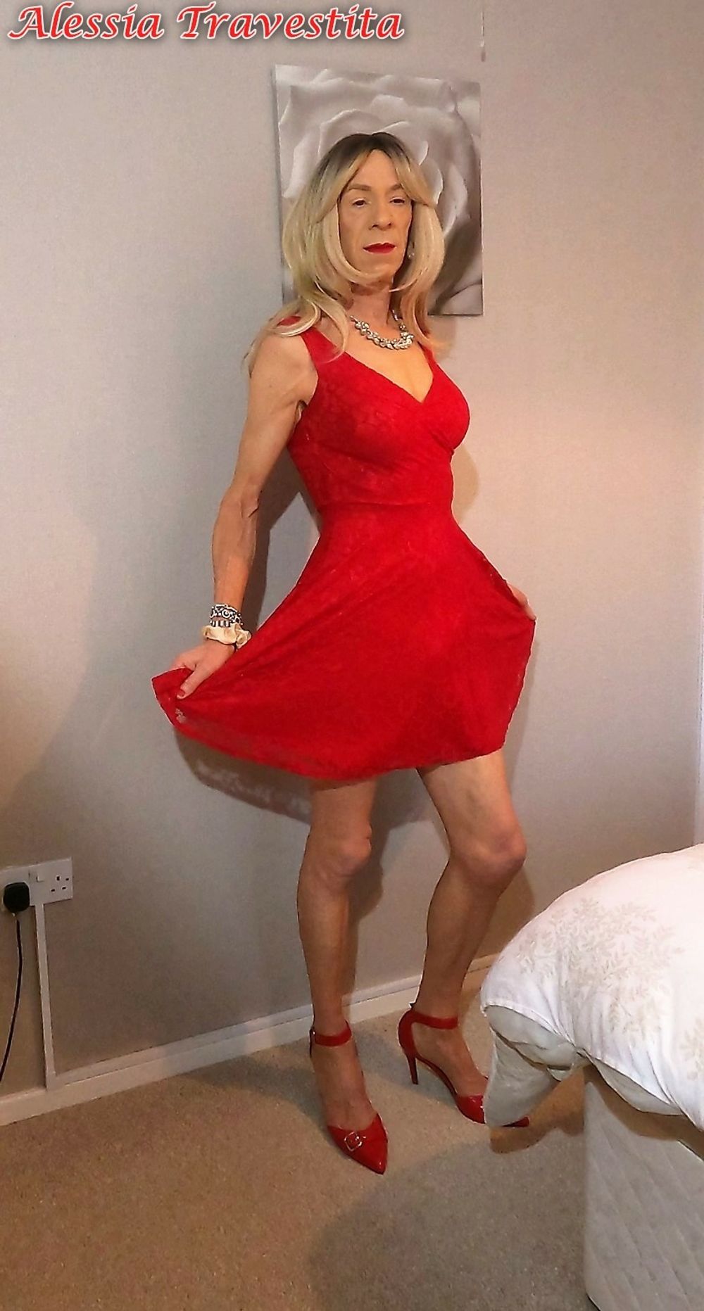 65 Alessia Travestita in Flirty Red Dress #26