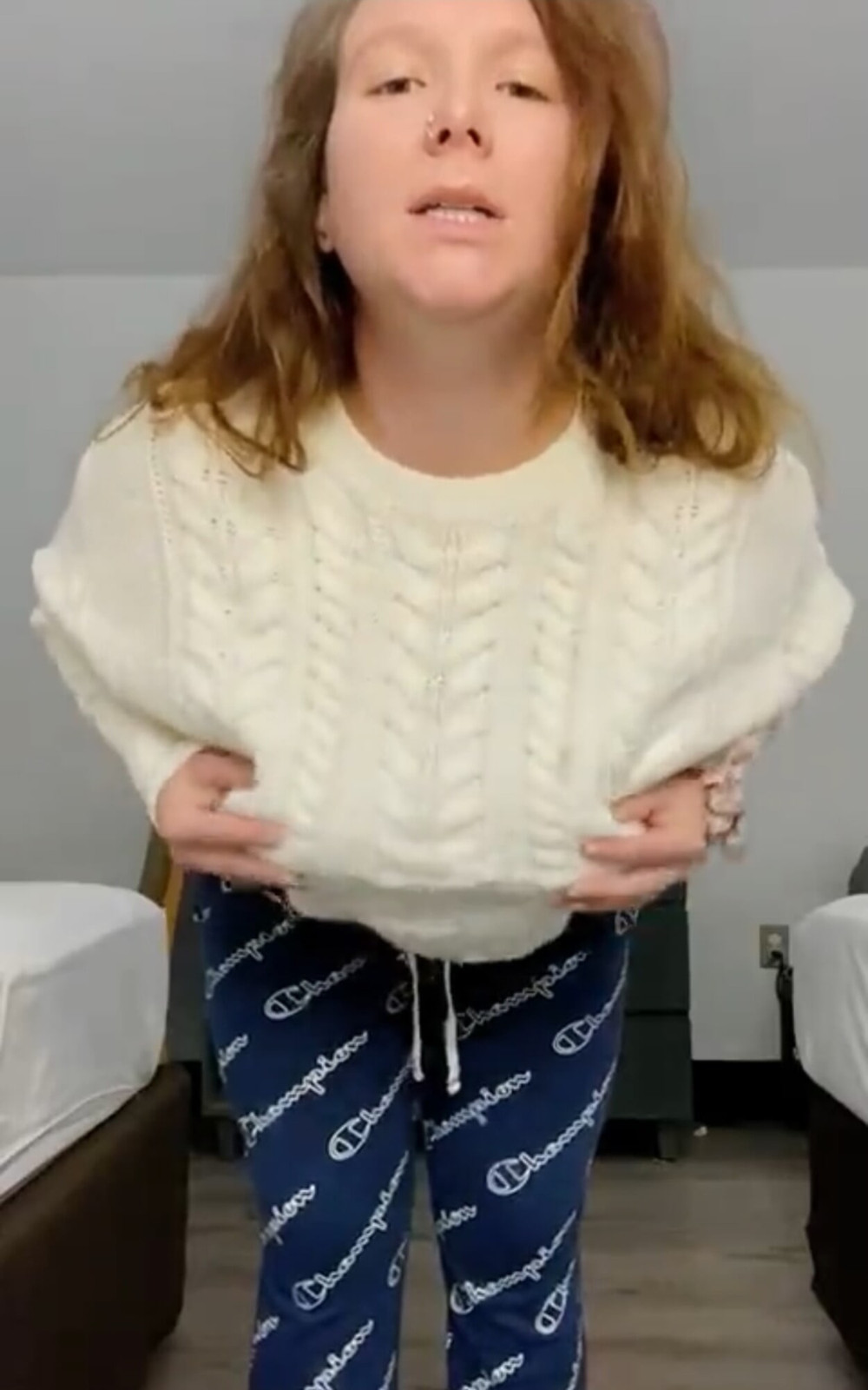 My 61F maid had me pose nude in white turtleneck sweaters #12
