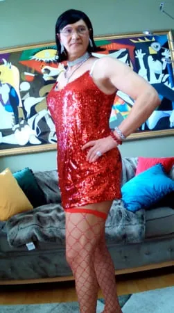 me in red dress         