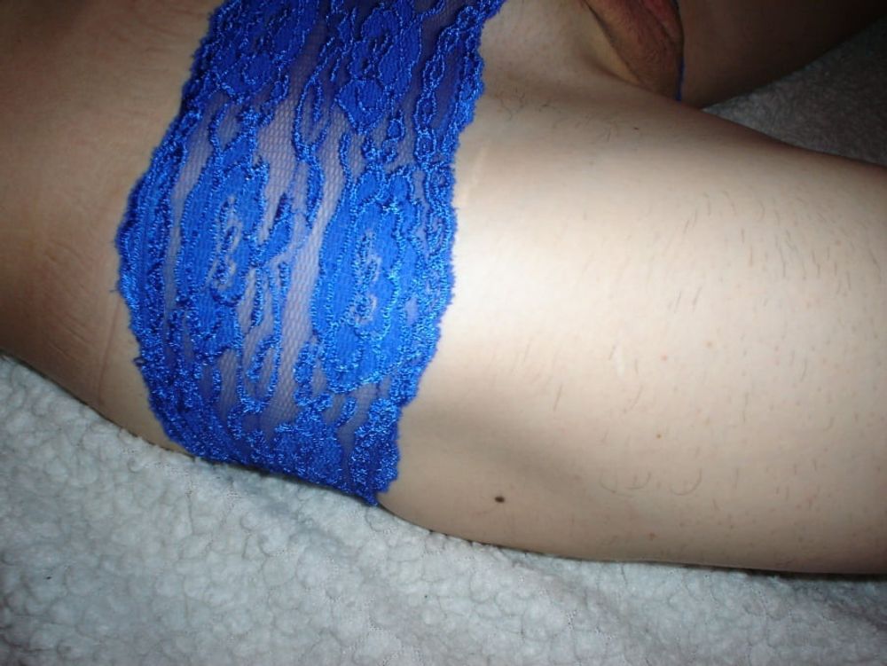 Leatransteen in cum Blue Satin Bra #11