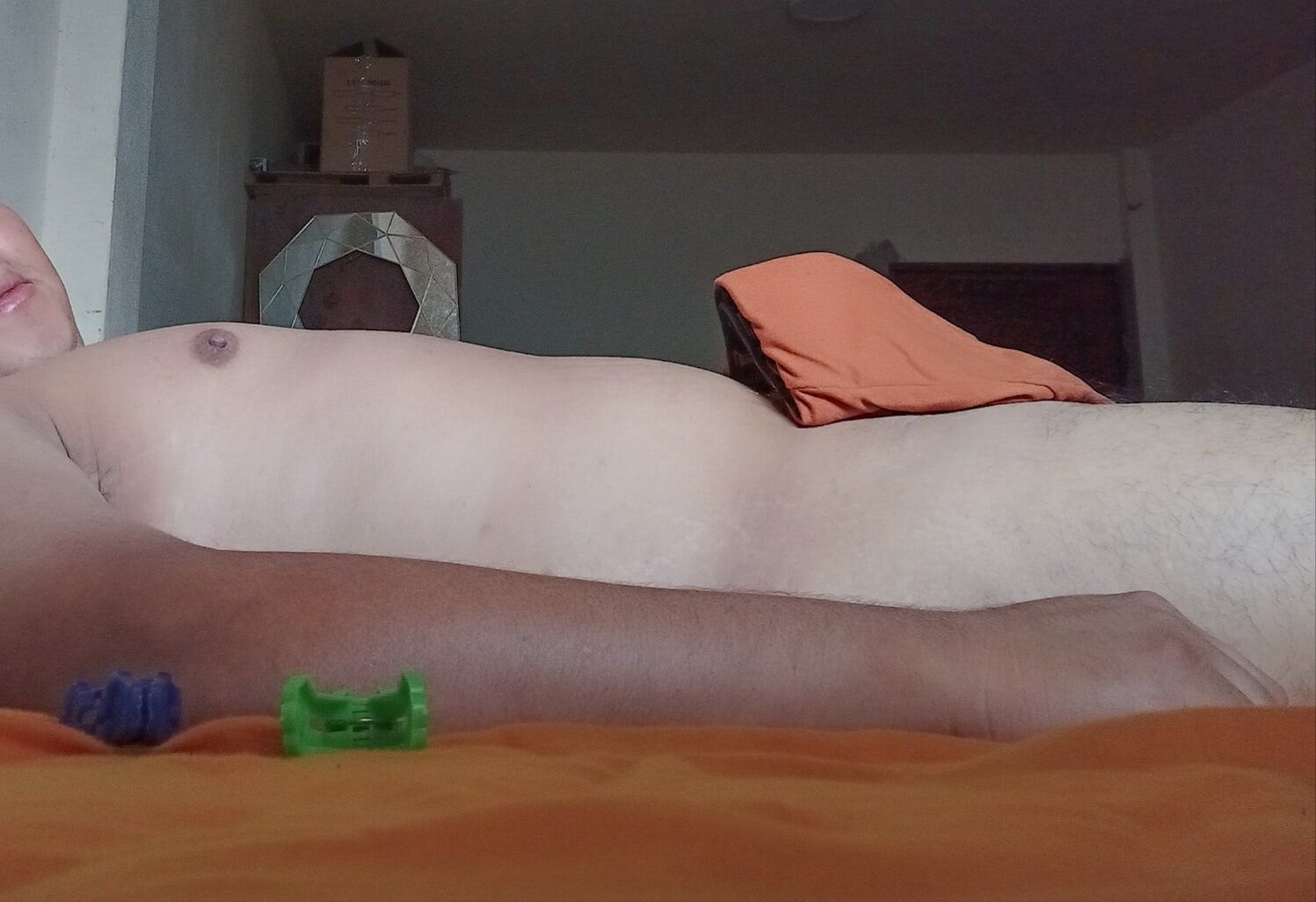Me lying down and my penis standing - 02 (SemiNude but Nake) #22