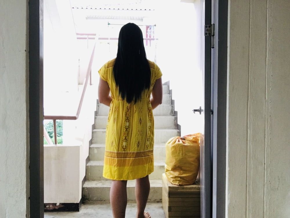 Dress Yellow Teen ladyboy #13