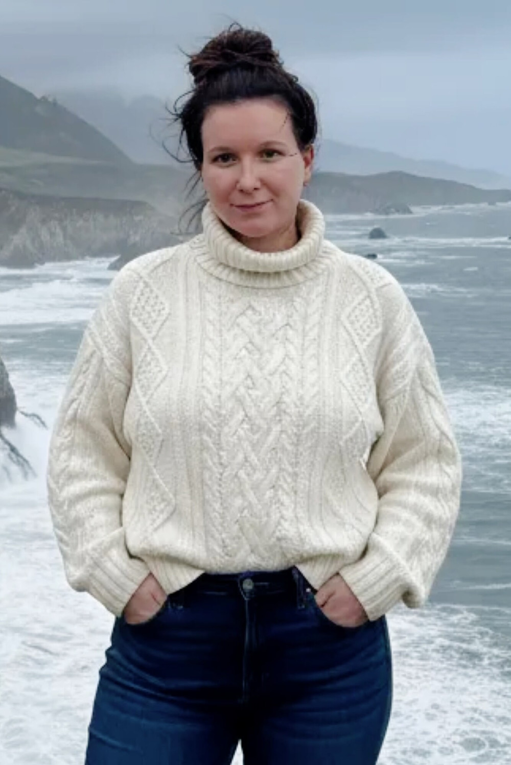 My 61F maid had me pose nude in white turtleneck sweaters #53