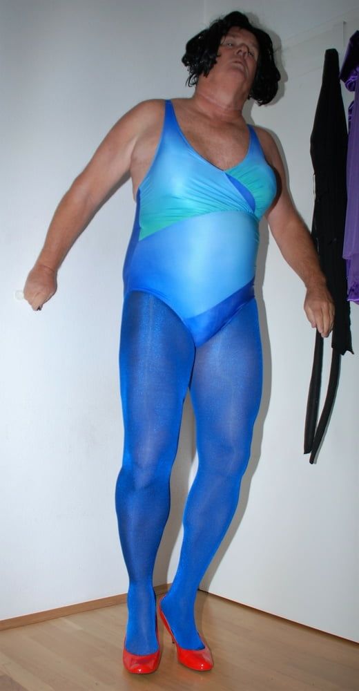 Swimsuite and Tights blue