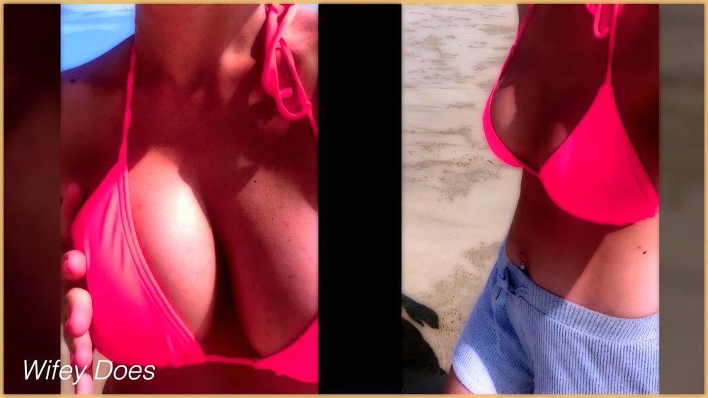 Wifey shows her hot pink bikini #10