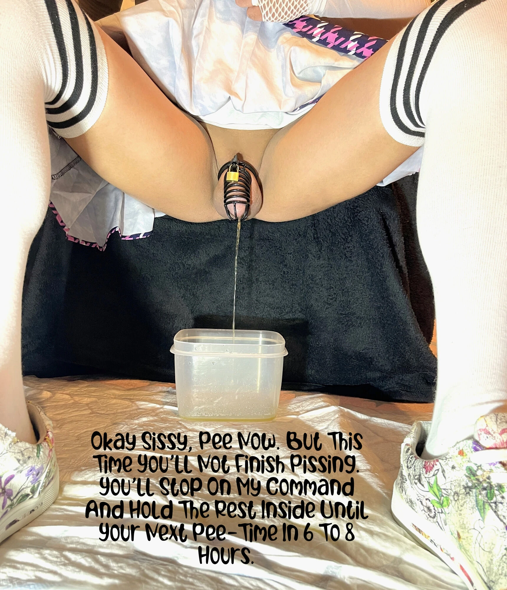 Sissy Peeing In Chastity Cage #45