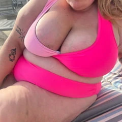 My BBW wife flashing it off on holiday