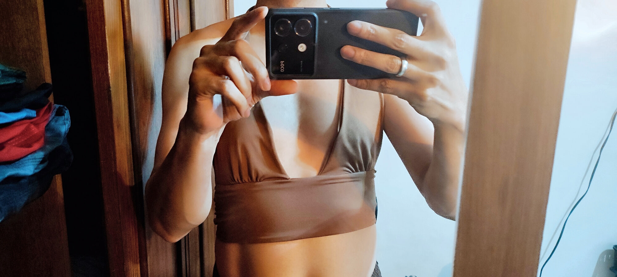 Crossdresser in brown top #36