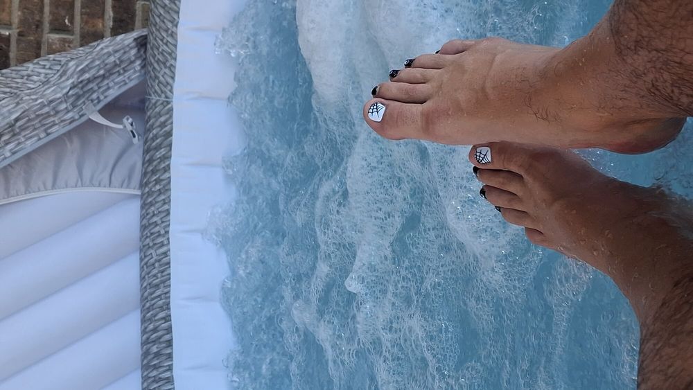 My wet steamy pedicured feet #26