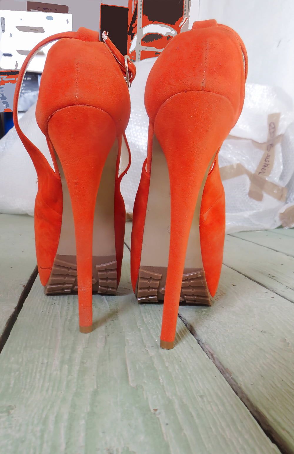 orange plattform heels #12
