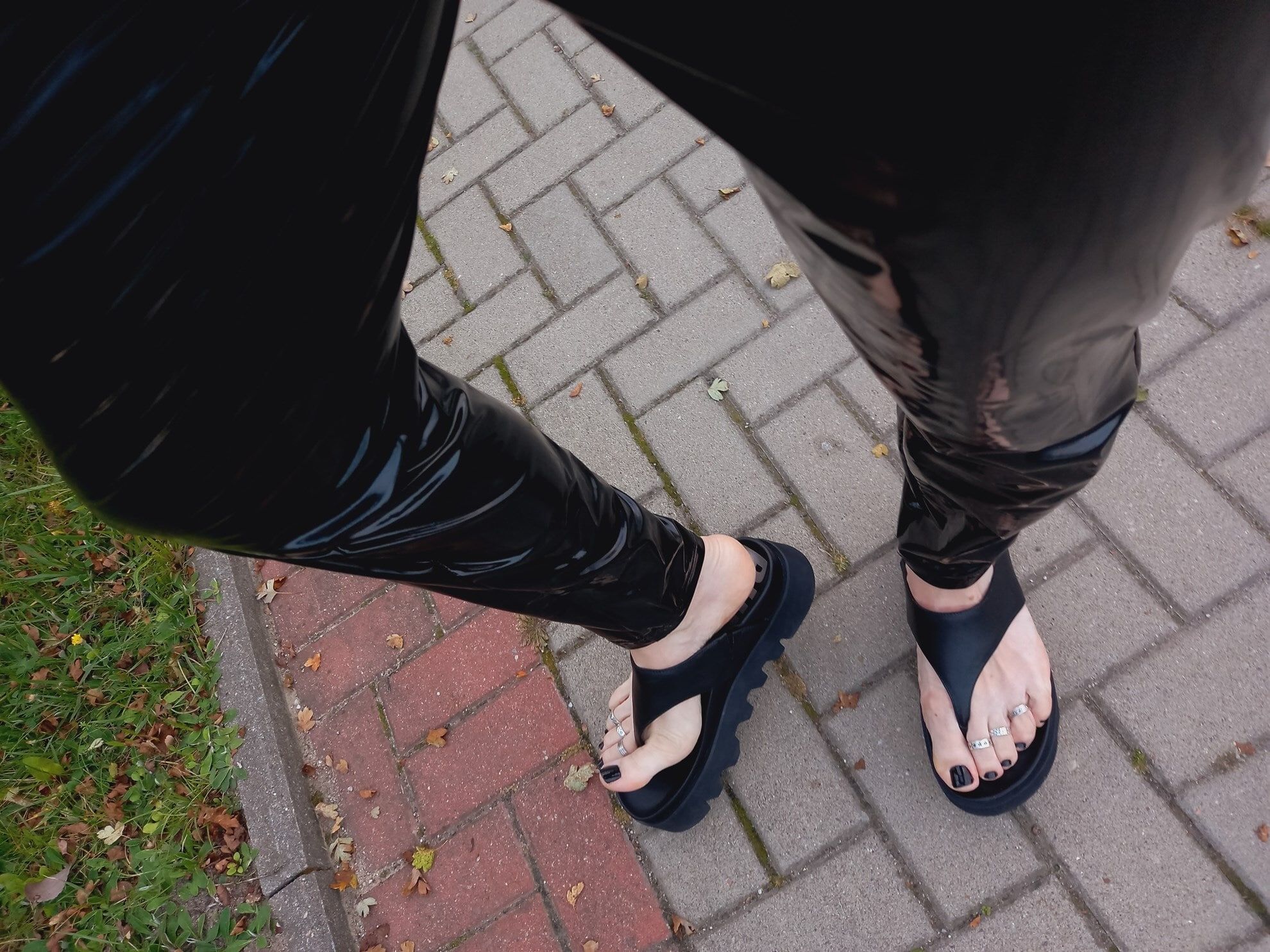 black flip flops - street walk
