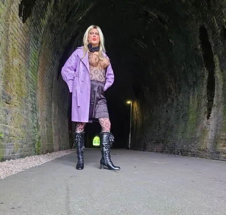 sissy in old tunnel         