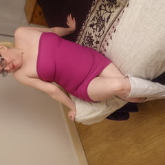 Date night pink dress and White PVC Knee Boots