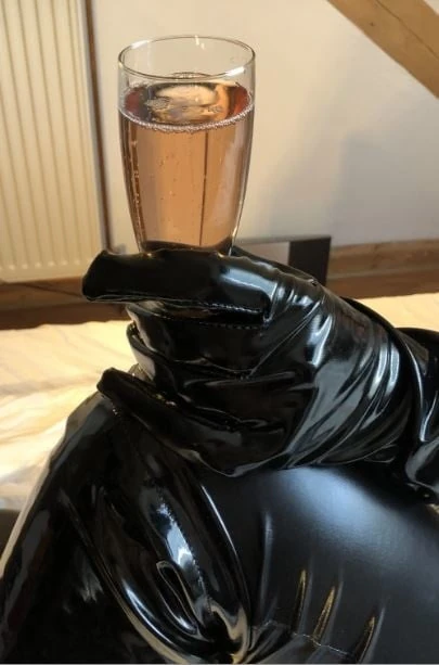 Black Catsuit, Boots, Corset and Vibrator  #46