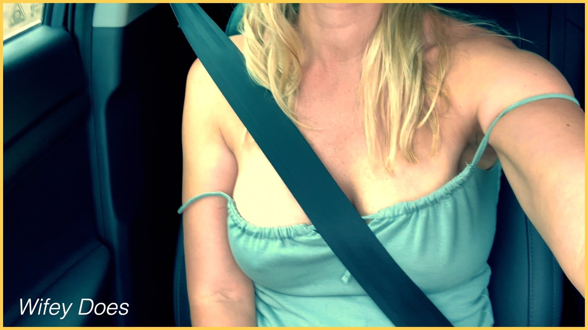 Wifey gets her tits bounced in the car #5