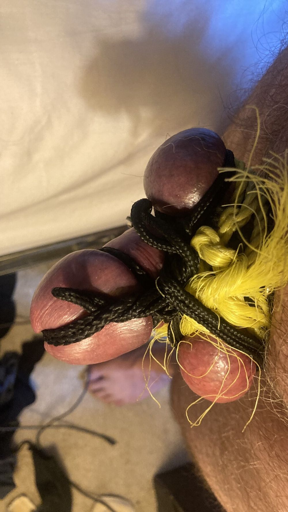 CBTLUVR’s Upside Down purple COCK &amp; BALLS BONDAGE CBT #6