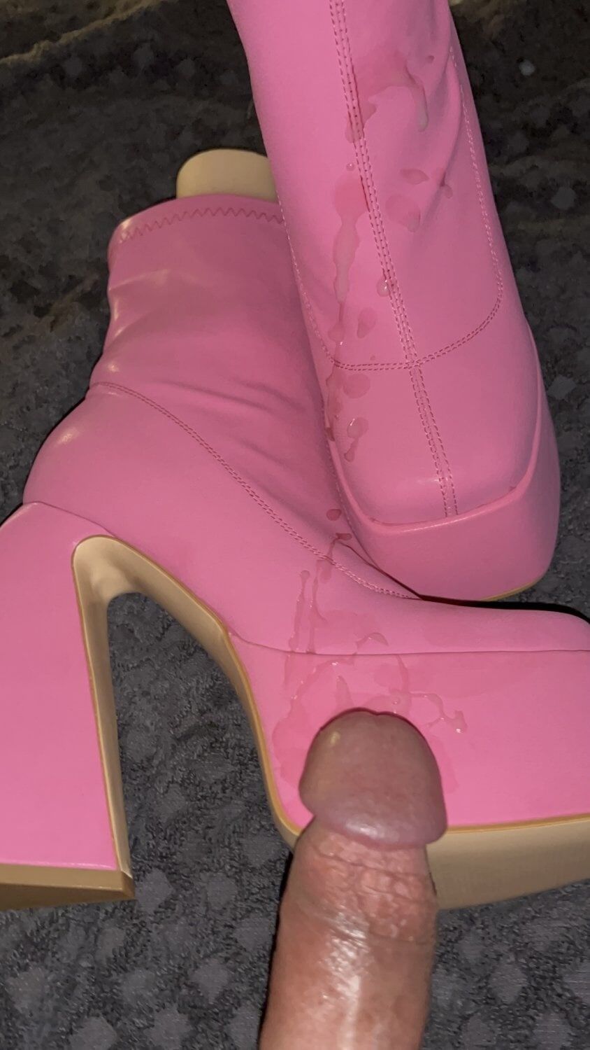  Cum on Pink Platform Boots