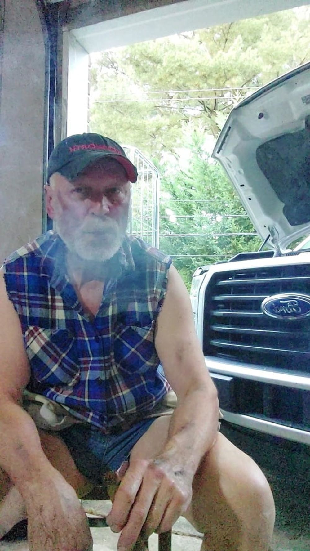 Garage mechanic smoking after work #8