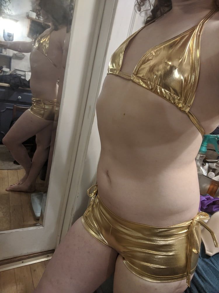 Gold Bikini and Shorts #30