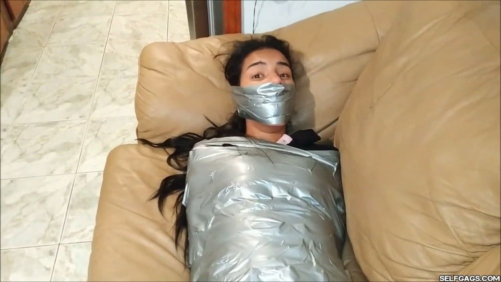 Gagged Girl Duct Tape Wrapped Up Tight - Selfgags #27