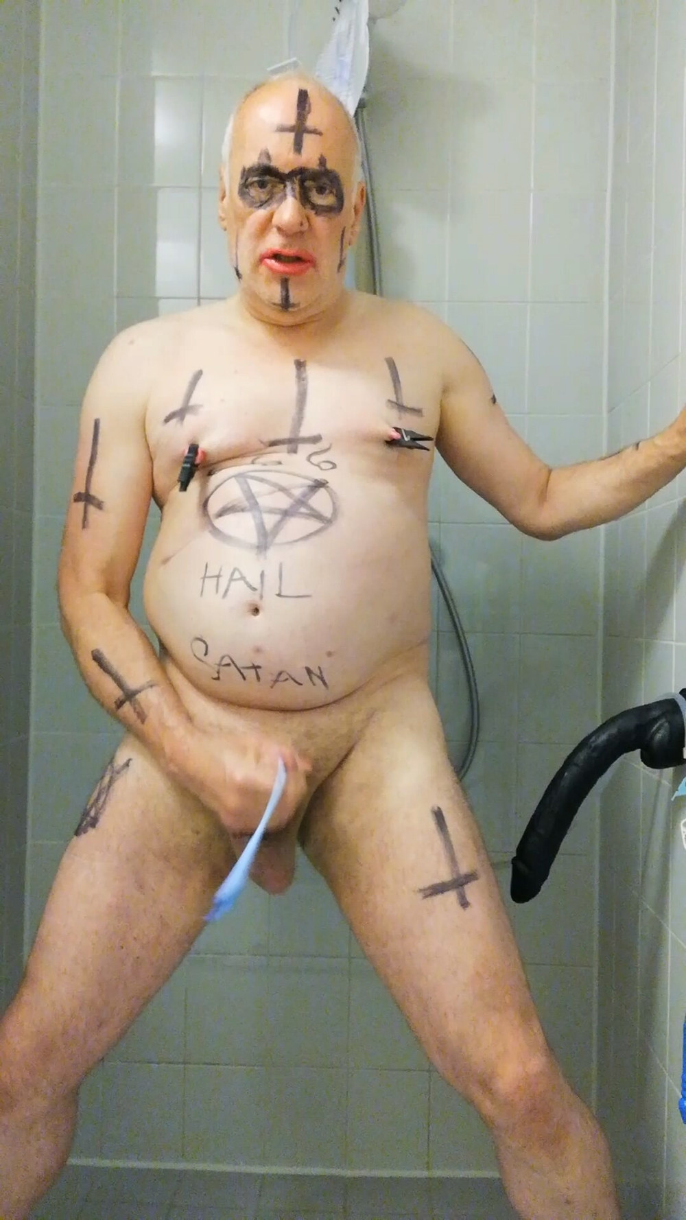 Satan slave takes a delicious urine enema #13