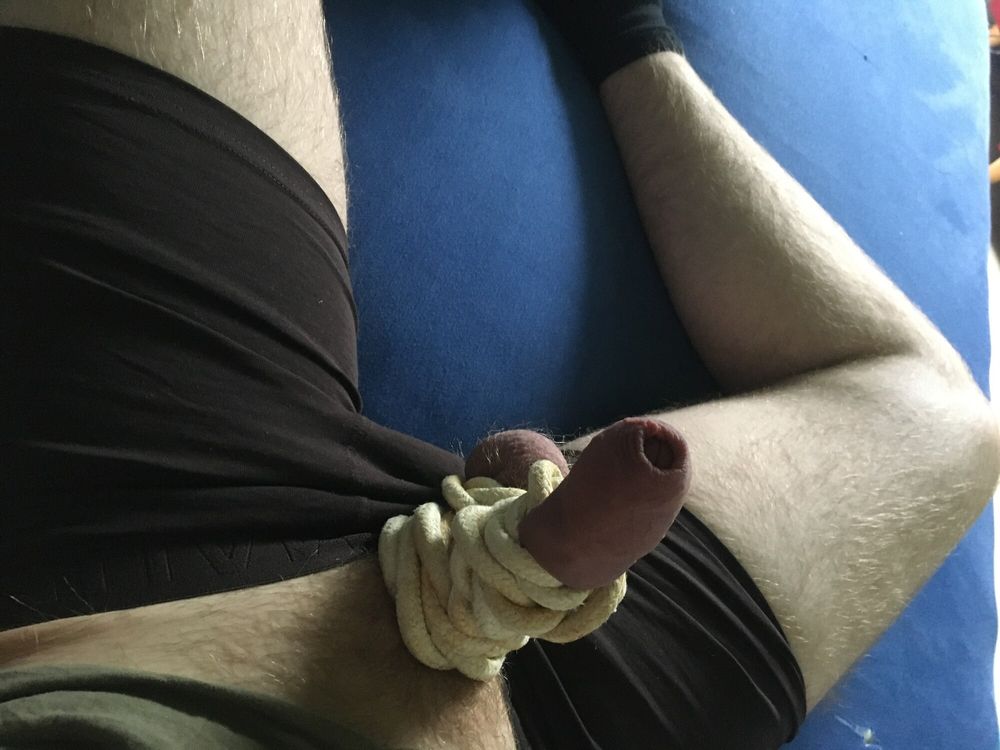 Hairy Cock And Ball Bondage With Rope #36