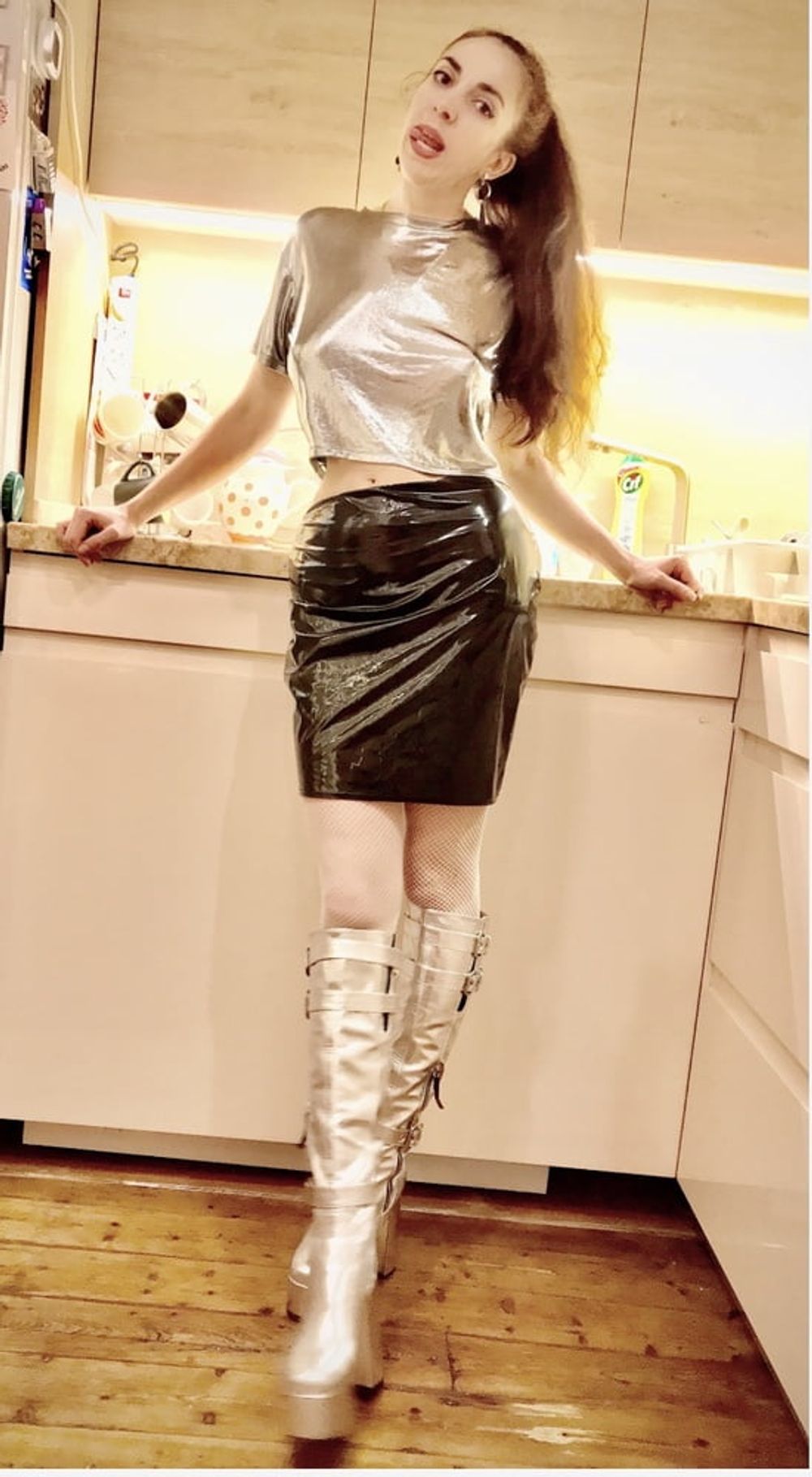 Sexy Tally in Silver boots  #7