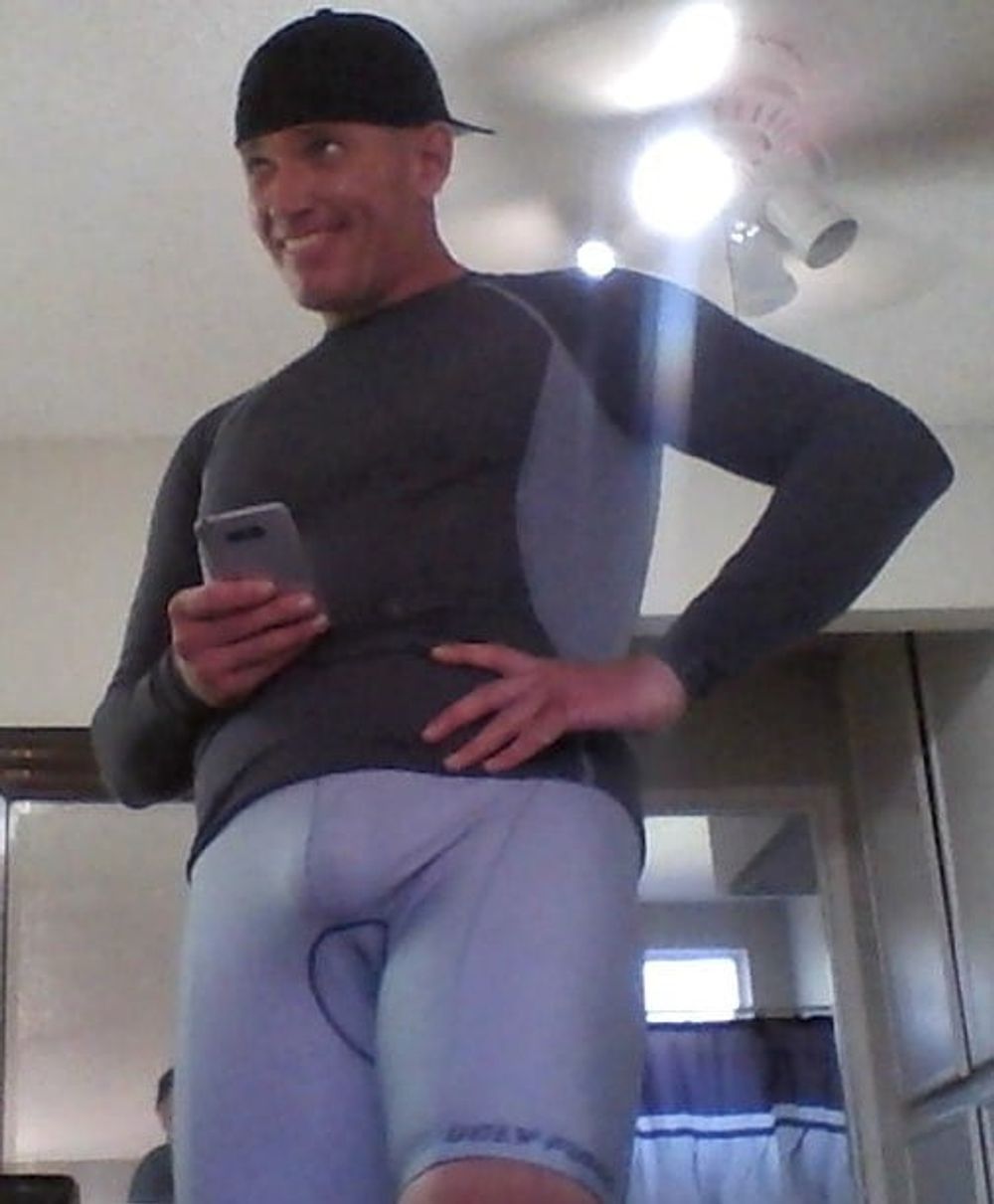 WHAT I WEAR TO MY COED CYCLING GROUP....BULGING SPANDEX! #6