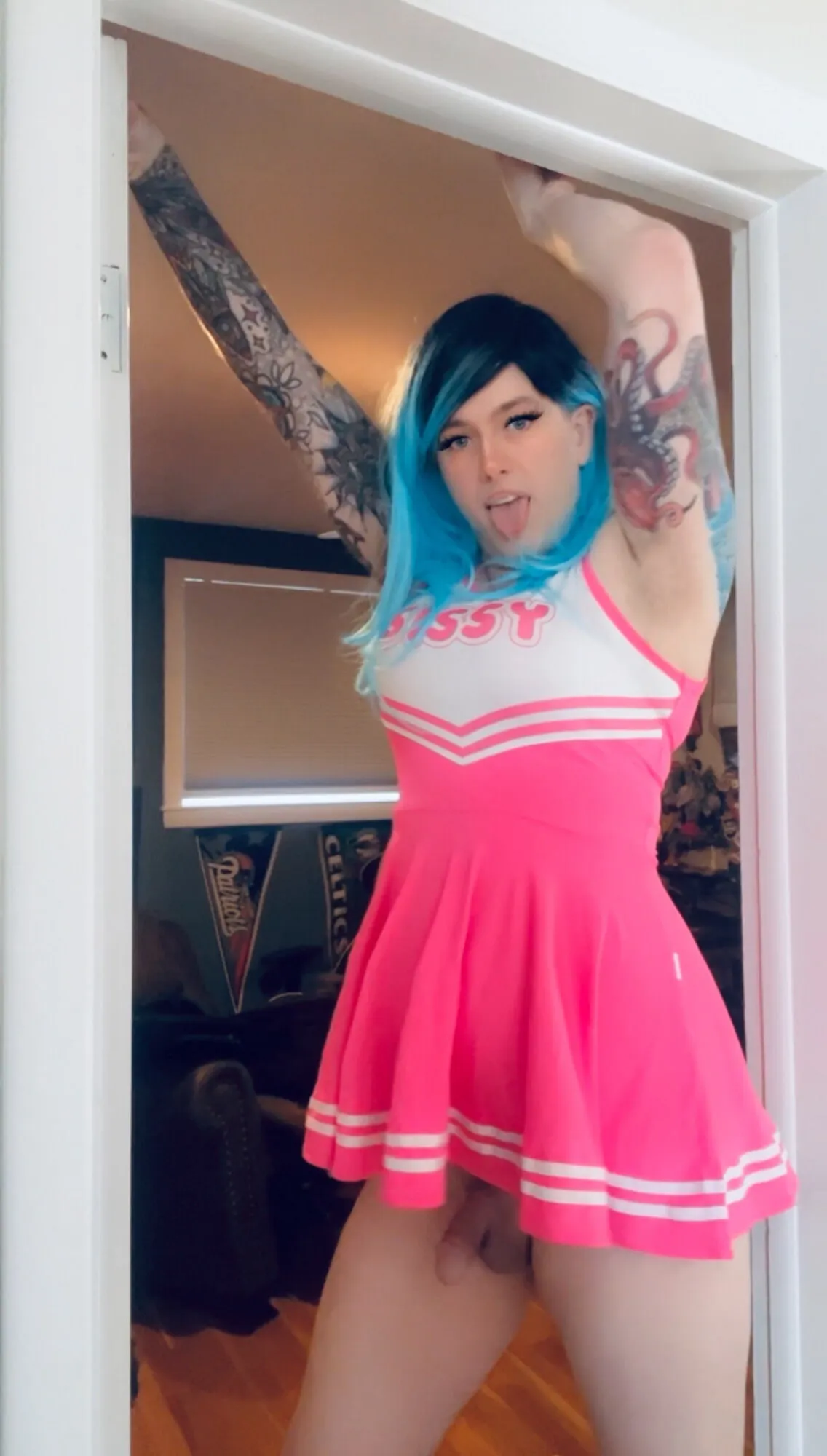 Sexy blue hair Femboy Deanna