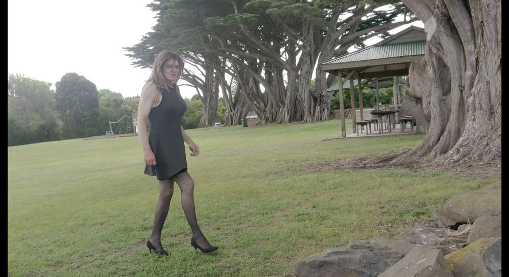 Crossdress Roadtrip- Walk in the Park - Black Dress #19