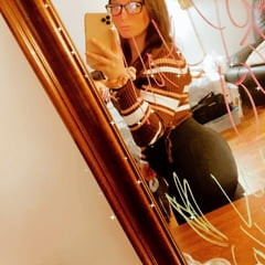 I posed in a striped tight sweater for my 70f lesbian maid