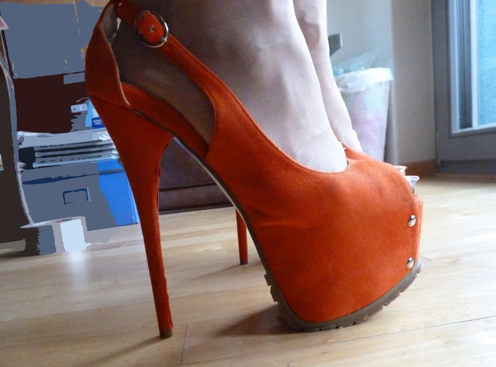 orange platform heels #5