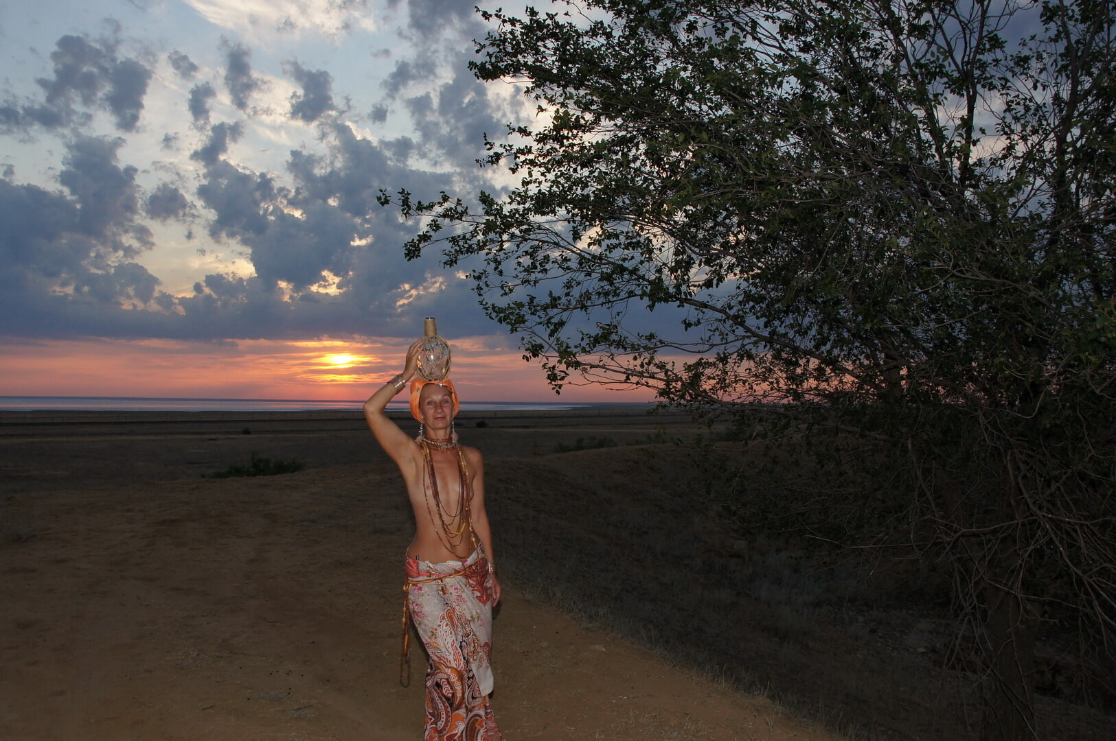 With a jug in the sunsetting sun #14