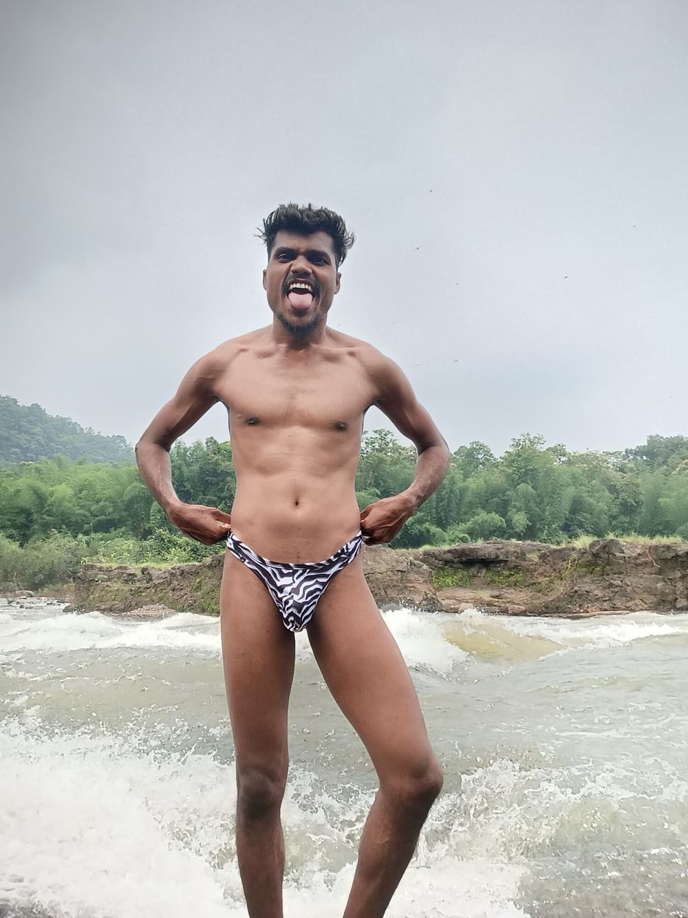 river fun day in my new Zebra man brief  #16