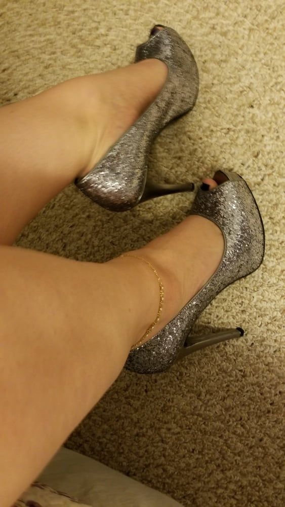 Playing in my shoe closet pretty feet heels flats milf  wife #60