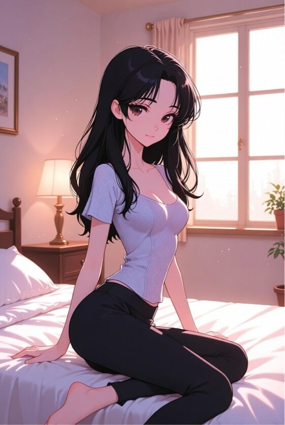 Seductive 2D anime waifu – AI animation #13