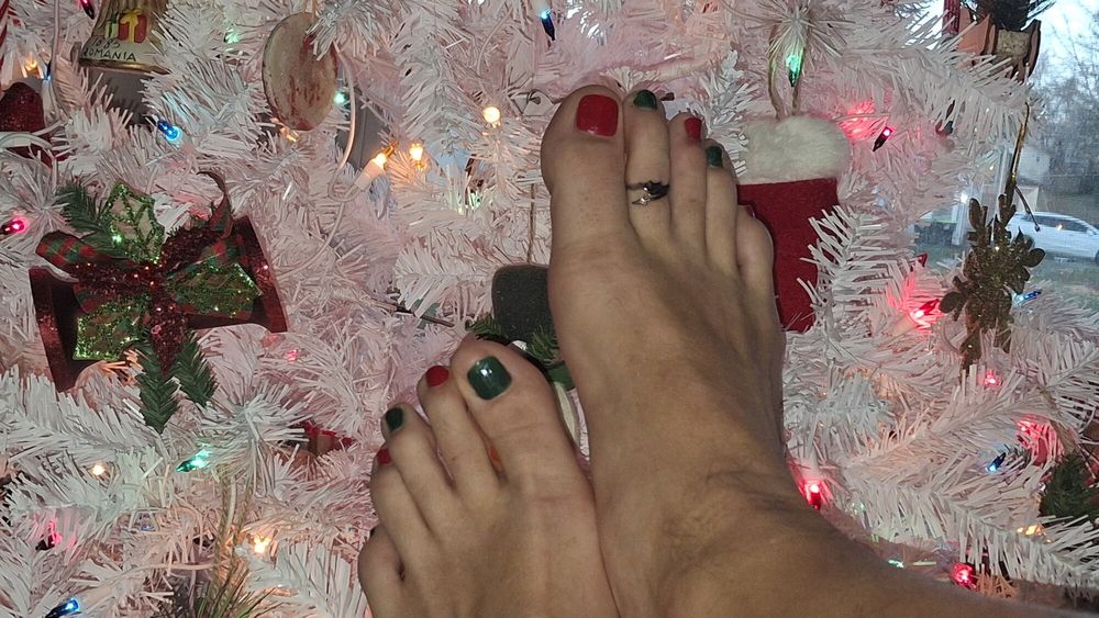 My cute toes next to the Christmas tree #7