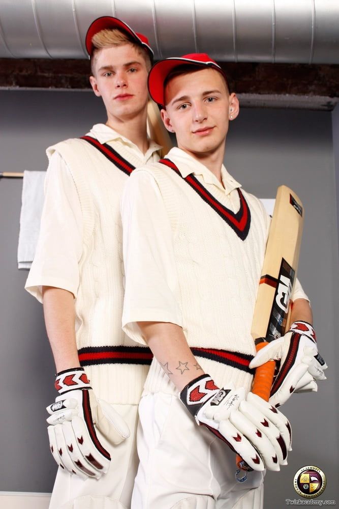 Two British lads pose together after the cricket match #14