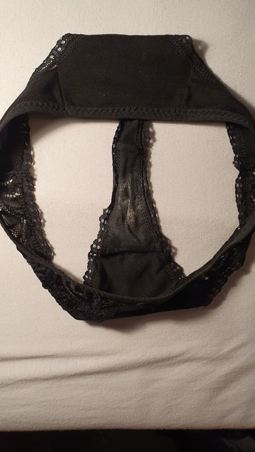 Cum on used black panties #2