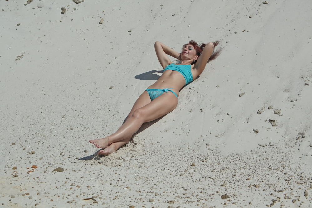 On White Sand in turquos bikini #3