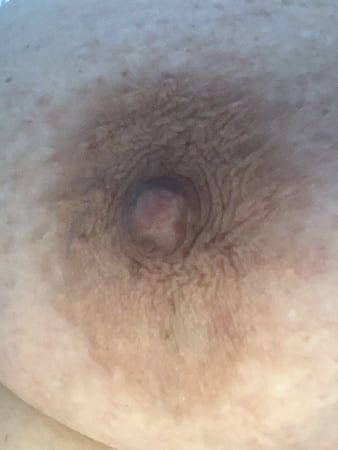 Anatomy of a big brown bbw nipple close up and natural 