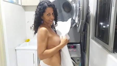 milf washing very sexy clothes         