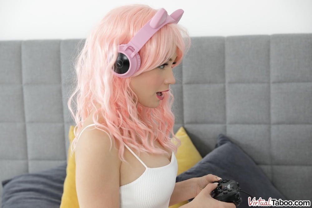 Busty streamer Natasha Teen choose sex instead a game  #23