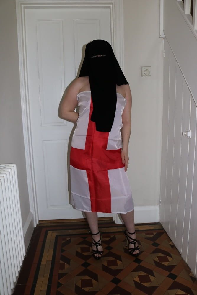 Wearing Niqab and England Flag #3